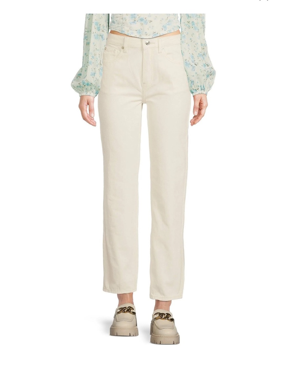 We The Free NWT Cream High-Rise Straight Leg Jeans